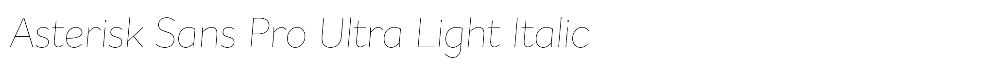 Asterisk Sans Pro Ultra Light Italic image